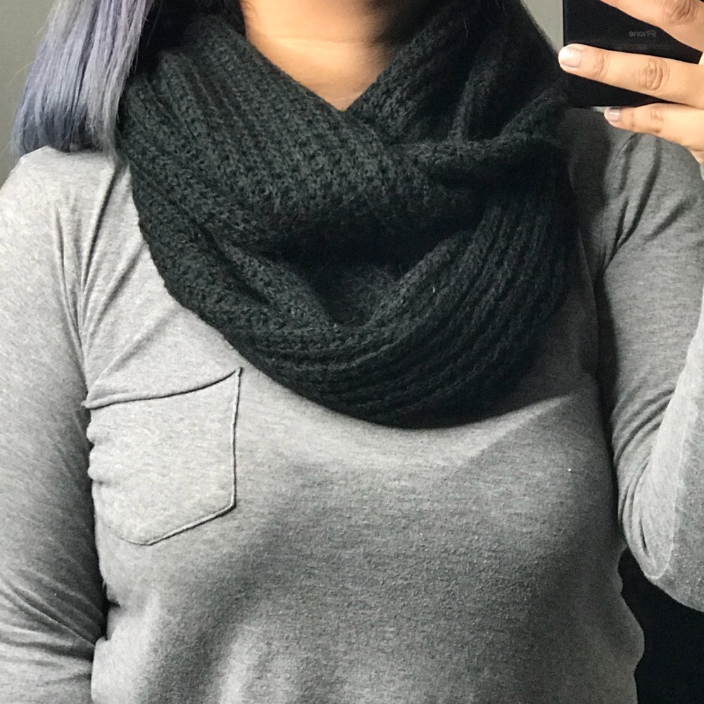 Black Knitted Infinity Scarf